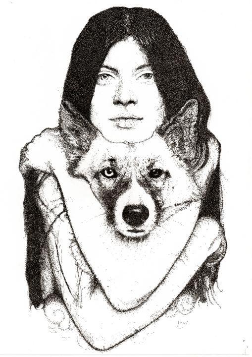 Dessin intitulée "Heterochromia" par Litshi Wrt, Œuvre d'art originale, Marqueur