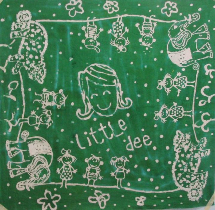 Peinture intitulée "little dee 1st batik" par Amelia Devita, Œuvre d'art originale