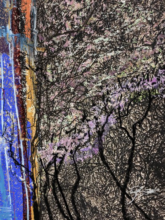 Malerei mit dem Titel "trees outdoor" von Skywalker, Original-Kunstwerk, Tinte