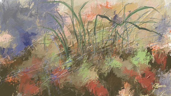Peinture intitulée "Grassland Paradise" par Skywalker, Œuvre d'art originale, Encre