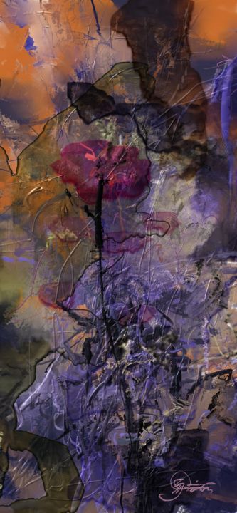 Картина под названием "201801292301flowers" - Skywalker, Подлинное произведение искусства, Чернила