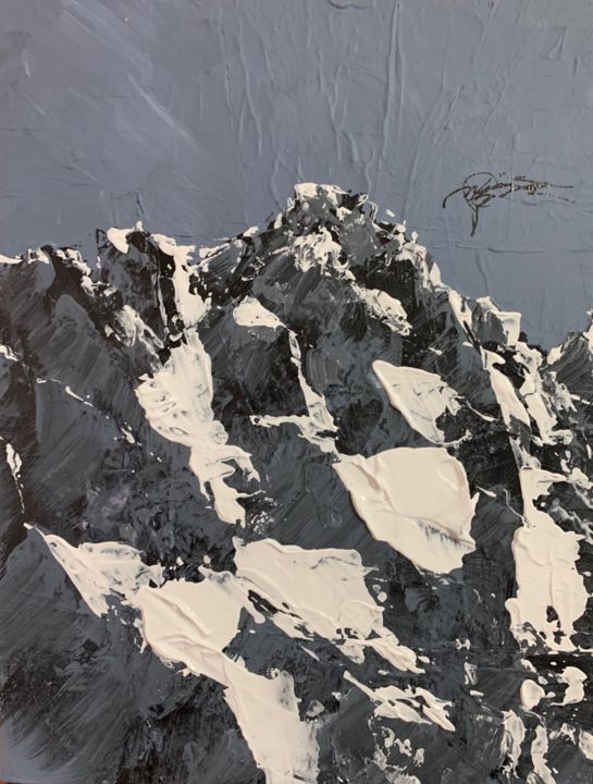 Malerei mit dem Titel "20190324nightmounta…" von Skywalker, Original-Kunstwerk