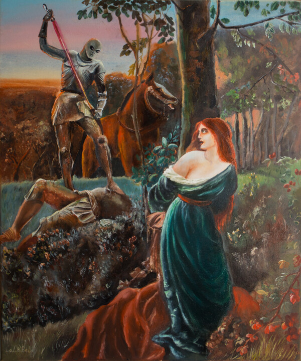Peinture intitulée "The New Knighthood" par Lala Belyaevskaya (Lalabel), Œuvre d'art originale, Huile Monté sur Châssis en b…