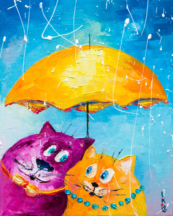 Pintura titulada "Let it's rain" por Liubov Kuptsova, Obra de arte original, Oleo