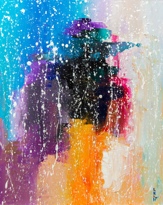 Peinture intitulée "It's raining outside" par Liubov Kuptsova, Œuvre d'art originale, Huile