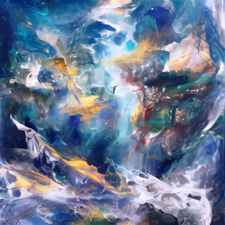 Arts numériques intitulée "Ocean2" par Liubov Suprunova, Œuvre d'art originale, Image générée par l'IA