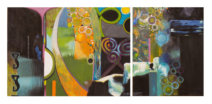 Painting titled "Шаг за грань" by Людмила Китайгородская, Original Art, Oil