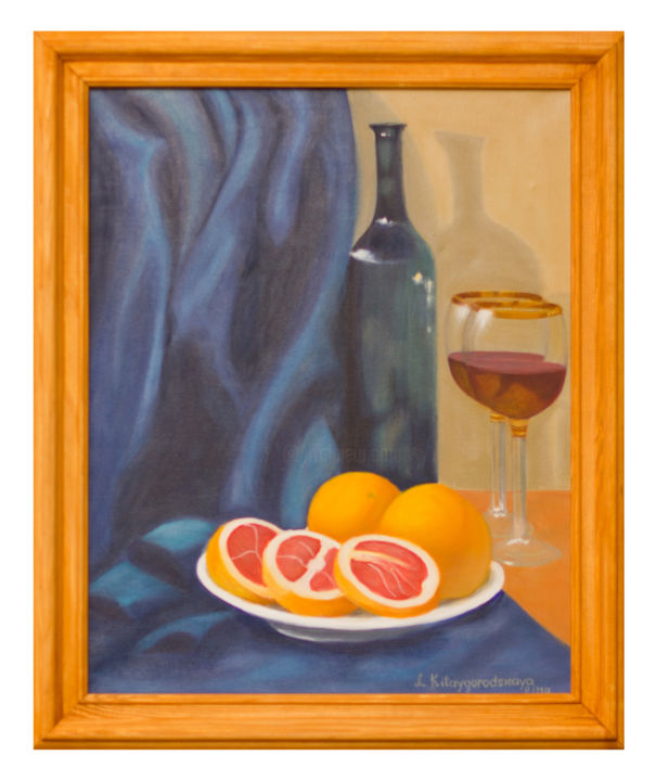 Painting titled "Романтический ужин" by Людмила Китайгородская, Original Art, Oil