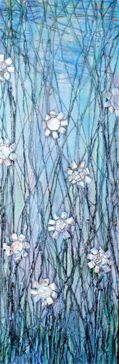 Collages intitulée "Urban nature (Blue)" par Liudmyla Durante Art & Jewelry, Œuvre d'art originale, Aluminium