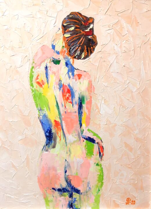 Картина под названием "Girl" - Liudmyla Riabkova, Подлинное произведение искусства, Масло