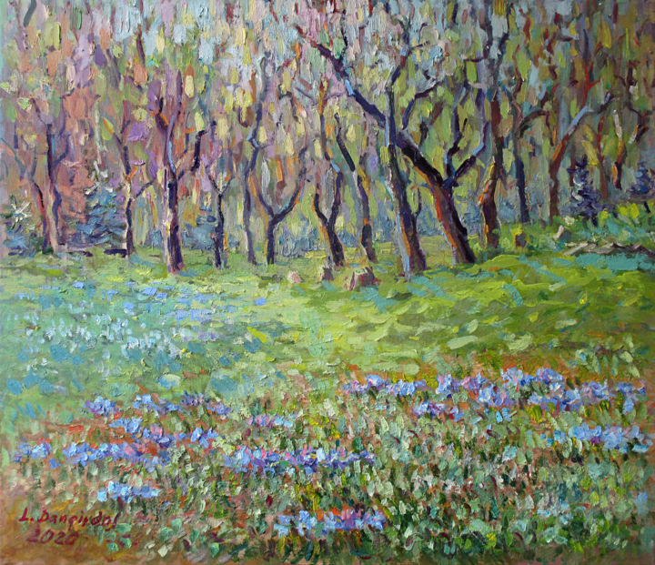 Painting titled "The spring has come" by Liudvikas Daugirdas, Original Artwork, Oil