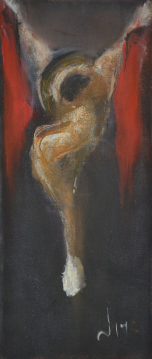 Painting titled "One figure" by Liudvikas Natalevicius, Original Artwork, Oil