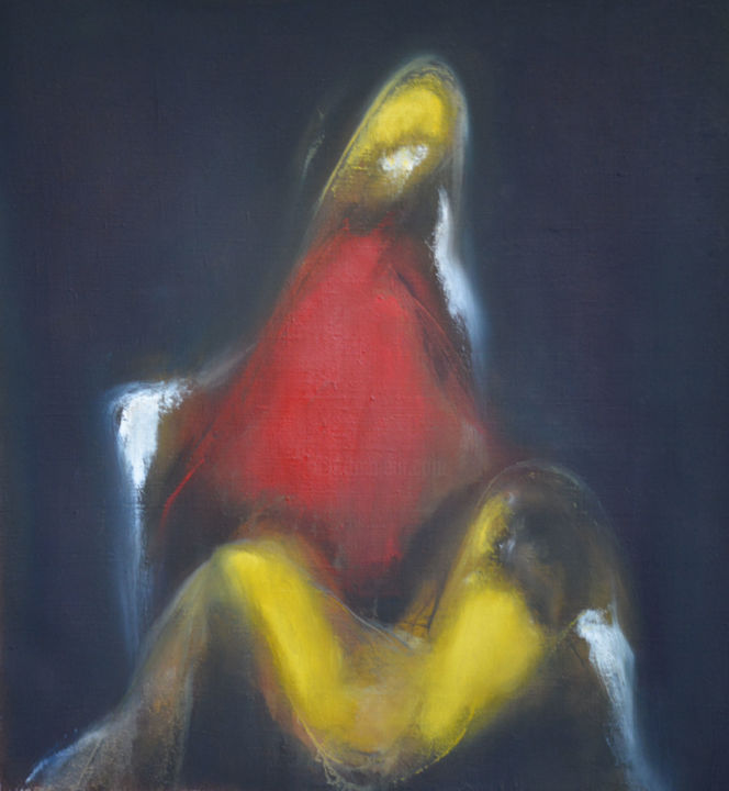 Malerei mit dem Titel "Two figures" von Liudvikas Natalevicius, Original-Kunstwerk, Öl