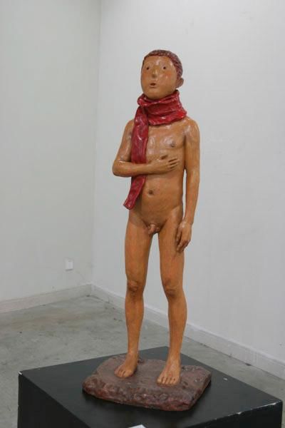 Skulptur mit dem Titel "Waiting for Godot -…" von Liu Qiang, Original-Kunstwerk