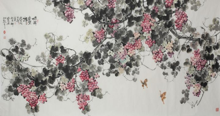 Painting titled "berry-patch-4.jpg" by Ruiyou Liu, Original Artwork