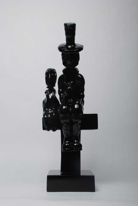 Sculpture intitulée "Black dream" par Liuwei, Œuvre d'art originale, Résine