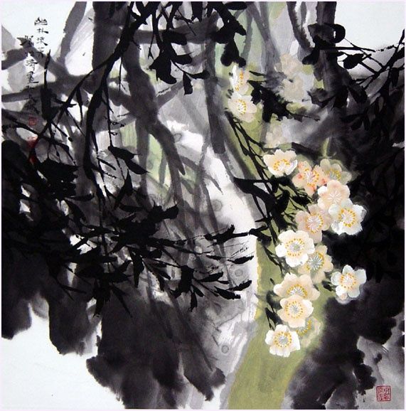 Painting titled "幽林流芳66x66cm写意画集五6刘怡…" by Yi Tao Yitao Liu Liu Hua Lang Gallery, Original Artwork