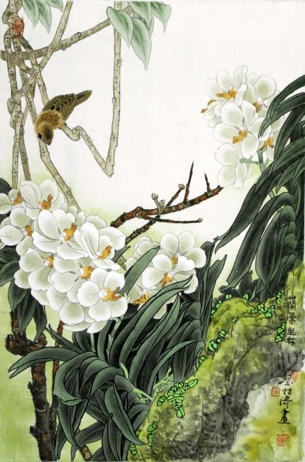 Painting titled "兰熏幽林   66x43cm   刘怡…" by Yi Tao Yitao Liu Liu Hua Lang Gallery, Original Artwork