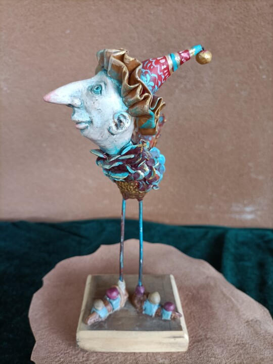 Sculpture titled "Pajarito" by Livia Canzi, Original Artwork, Polymer clay