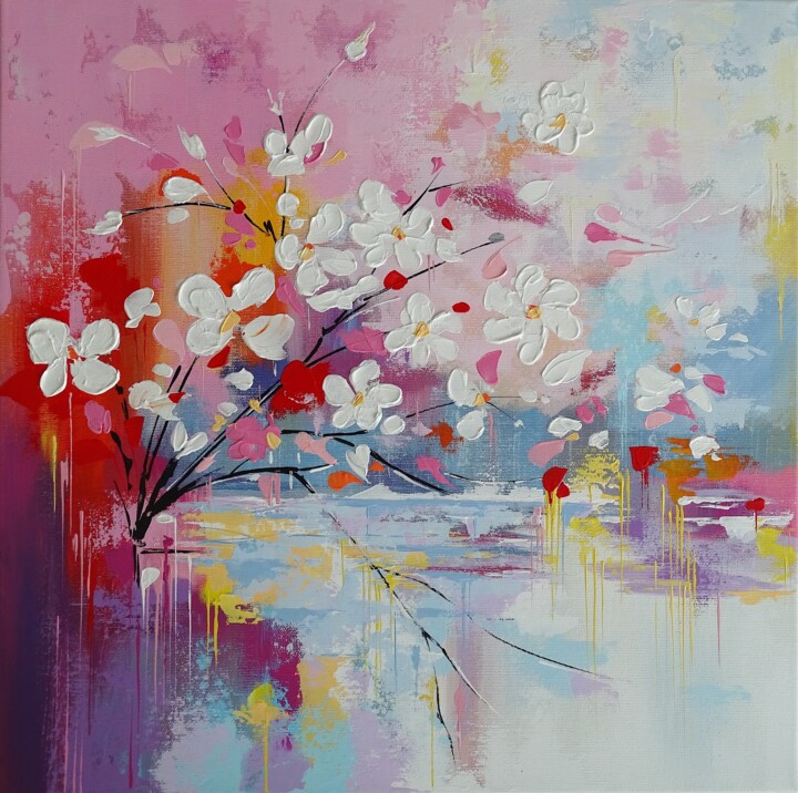 Peinture intitulée "Blooming" par Livien Rózen, Œuvre d'art originale, Acrylique