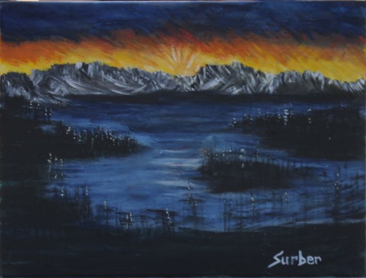 Картина под названием "hidden-lake.jpg" - Suzanne Surber, Подлинное произведение искусства