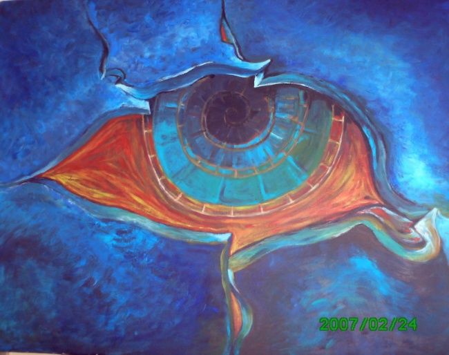 Schilderij getiteld "The Eye" door Liviu Popp, Origineel Kunstwerk