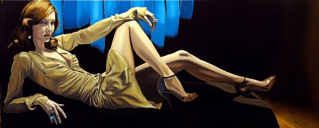 Painting titled "donna" by Si G.Livoti, Original Artwork