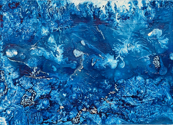 Pittura intitolato "Mysterious blue" da Shivani, Opera d'arte originale, Acrilico