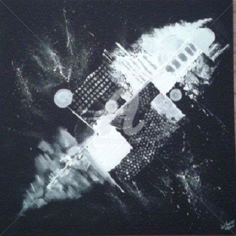 Painting titled "Black & White" by Liz' Artist, Original Artwork, Acrylic