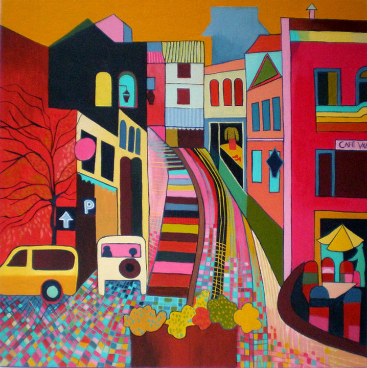 Peinture intitulée "View up the Donkey…" par Liz Allen, Œuvre d'art originale, Acrylique