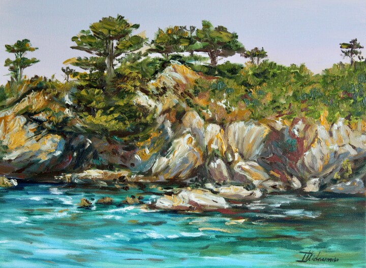 Картина под названием "Coastal Harmony" - Liza Illichmann, Подлинное произведение искусства, Масло Установлен на Деревянная…