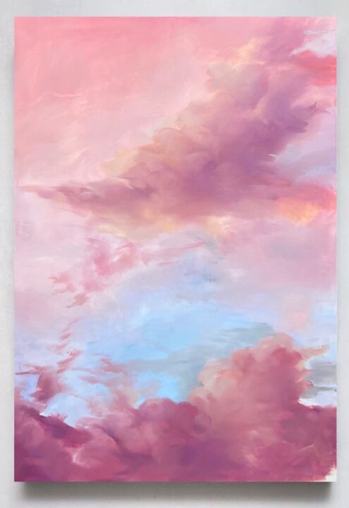 Картина под названием "Pink sky 1" - Liza Orlovska, Подлинное произведение искусства, Масло