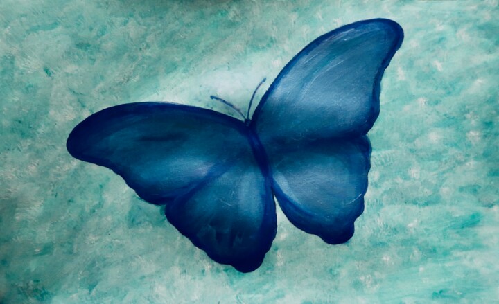 绘画 标题为“Blue Butterfly” 由Liza Peninon, 原创艺术品, 丙烯
