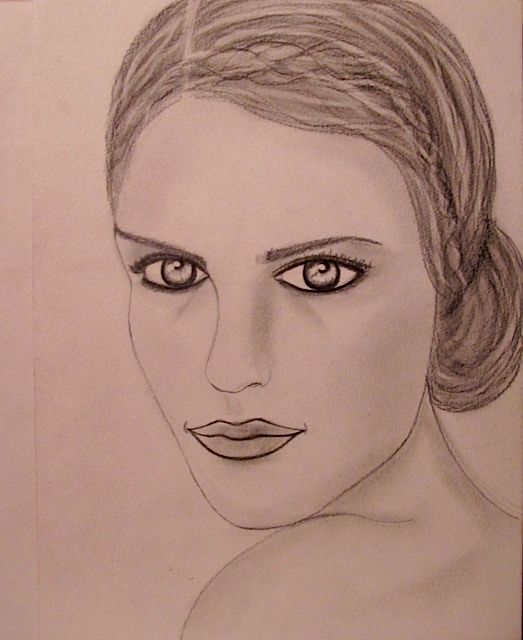 Drawing titled "Edwige, portrait" by Liza Peninon, Original Artwork, Pencil