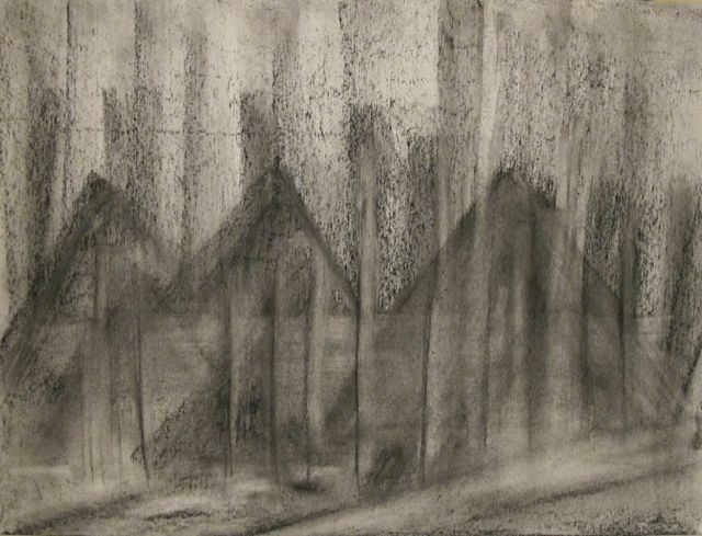 「Structures ( abstra…」というタイトルの描画 Liza Peninonによって, オリジナルのアートワーク, 木炭