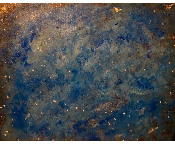 Peinture intitulée "Blue Galaxy, abstra…" par Liza Peninon, Œuvre d'art originale, Acrylique