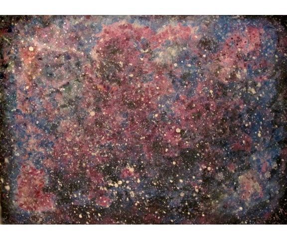 Pintura intitulada "Cosmic Mystery, abs…" por Liza Peninon, Obras de arte originais, Acrílico