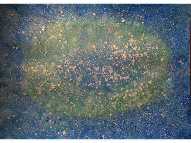 Pittura intitolato "Cosmic Island, abst…" da Liza Peninon, Opera d'arte originale, Acrilico