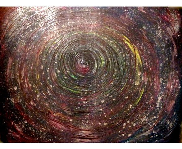 Painting titled "Black Hole, abstrac…" by Liza Peninon, Original Artwork, Acrylic