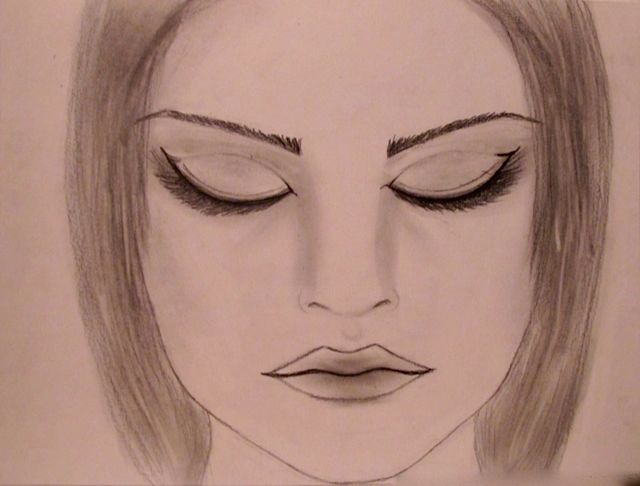 「Through her Eyelids…」というタイトルの描画 Liza Peninonによって, オリジナルのアートワーク, 鉛筆