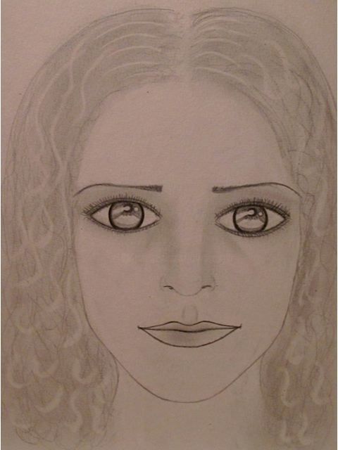 Рисунок под названием "Spring Fairy, portr…" - Liza Peninon, Подлинное произведение искусства, Карандаш