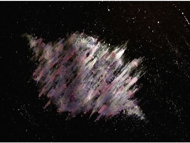 Painting titled "Silvery Nebula, abs…" by Liza Peninon, Original Artwork, Acrylic