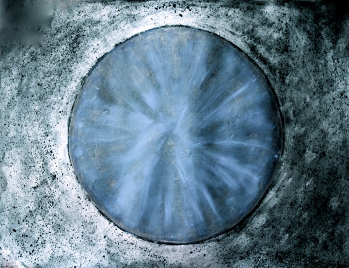 Painting titled "Silver Blue Galaxy,…" by Liza Peninon, Original Artwork, Acrylic