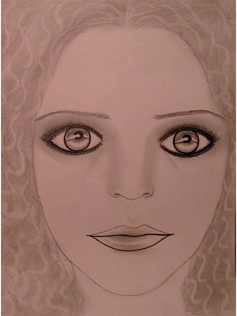 Drawing titled "Aurore, portrait" by Liza Peninon, Original Artwork, Pencil