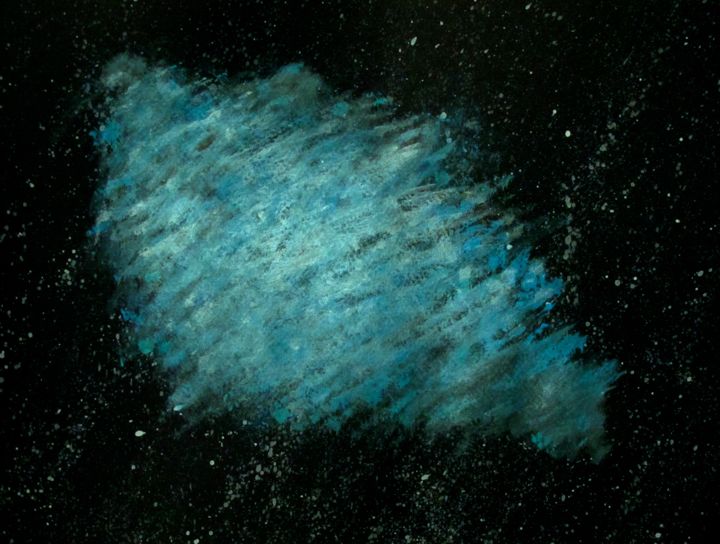 Peinture intitulée "Larimar Nebula, abs…" par Liza Peninon, Œuvre d'art originale, Acrylique