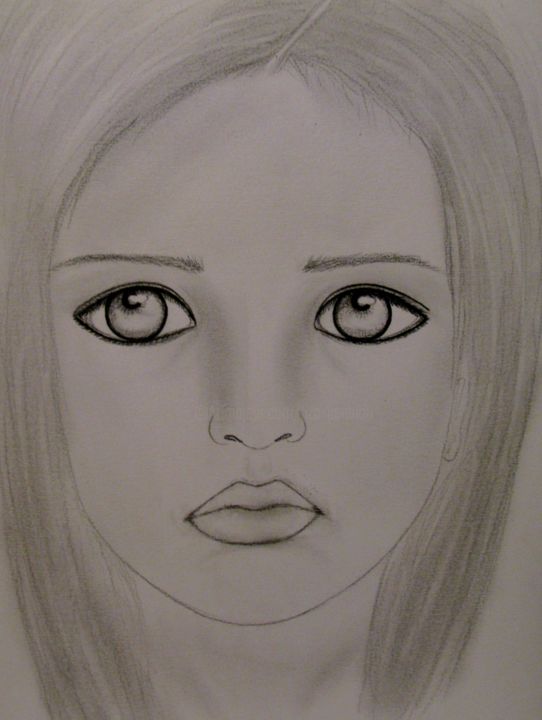 Dessin intitulée "Asian Child, portra…" par Liza Peninon, Œuvre d'art originale, Crayon
