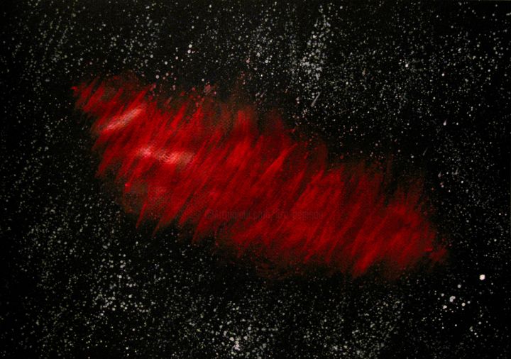 Painting titled "Ruby Arrow, abstrac…" by Liza Peninon, Original Artwork, Acrylic