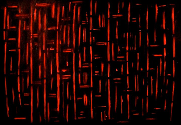 Peinture intitulée "Rouge et Noir, abst…" par Liza Peninon, Œuvre d'art originale, Acrylique