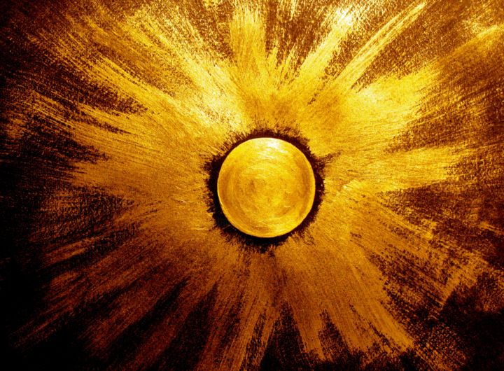 Pintura titulada "Cosmic Sun, abstrac…" por Liza Peninon, Obra de arte original, Acrílico