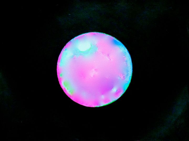 Malarstwo zatytułowany „Bubble-Gum Planet,…” autorstwa Liza Peninon, Oryginalna praca, Akryl